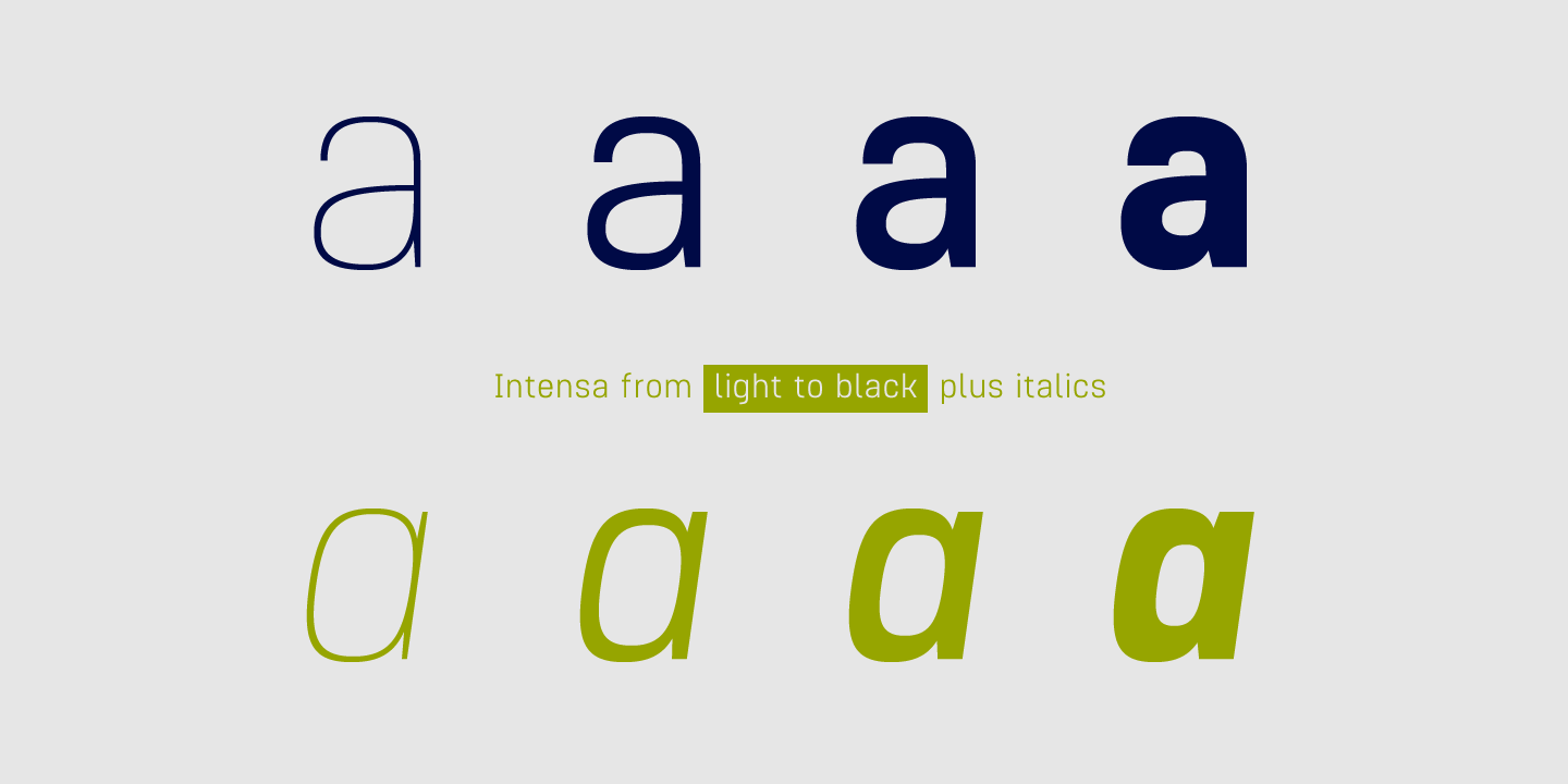 Beispiel einer Intensa Light Italic-Schriftart